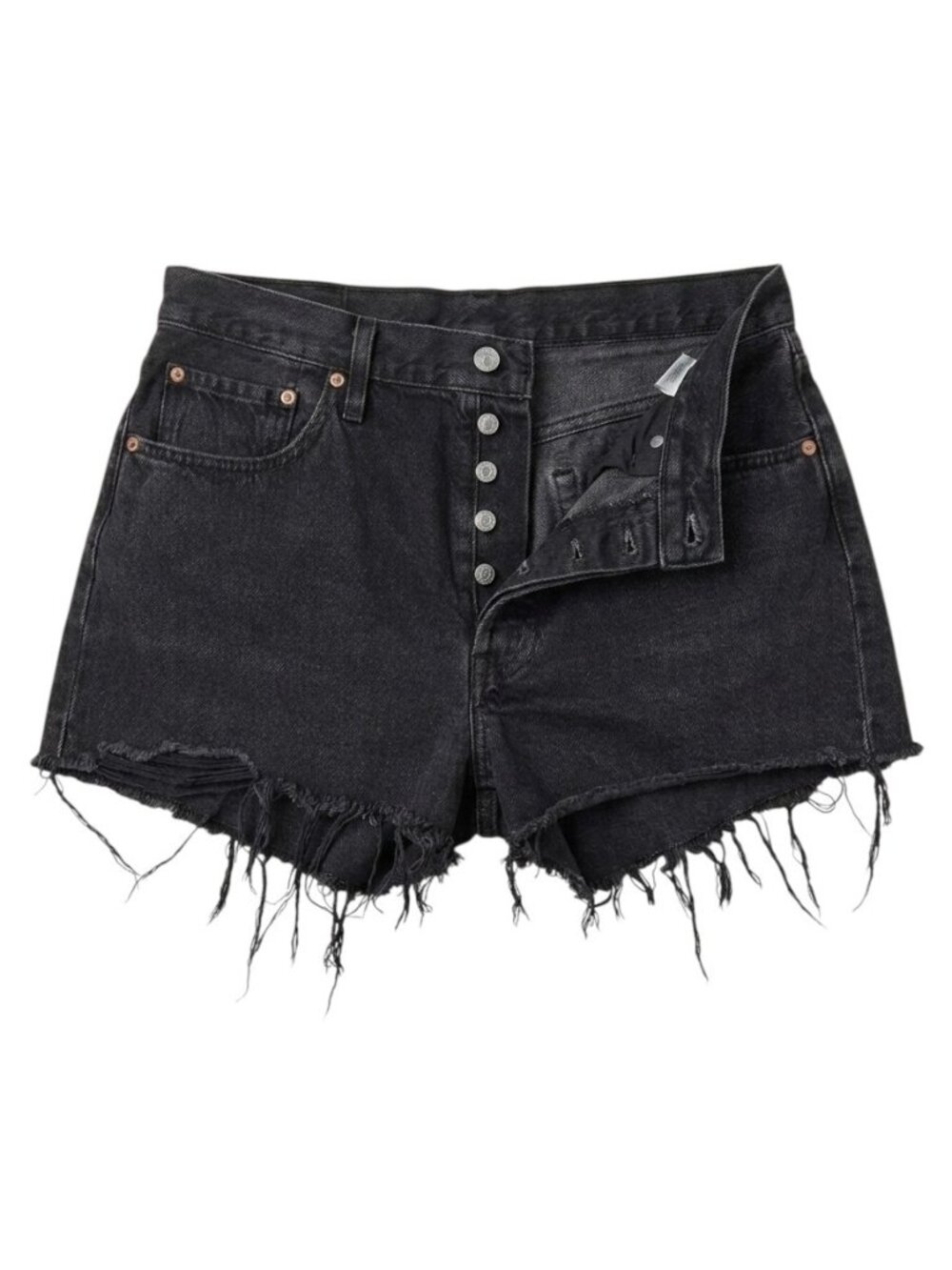 LEVI'S 501 Black Button-Fly Denim Jean Shorts - Size W33